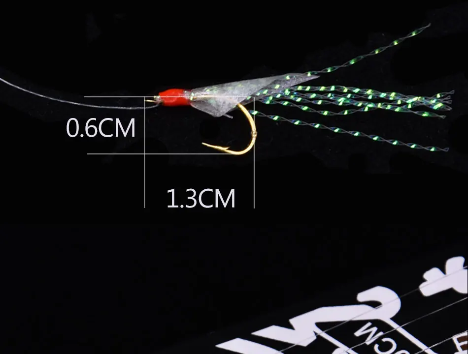 JYJ 1 bag hook size 9 leurre sabiki rigs for Mackerel Feathers real fish skin,sea water fishing,string fishing sabiki hook