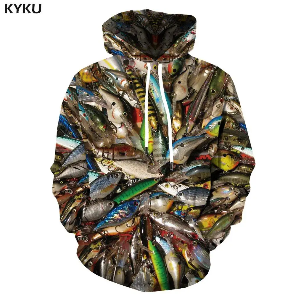 3d hoodies 02 KYKU 3d Толстовка с аппликацией рыбы для мужчин забавные кофты тропический рыбачий тунец печати Толстовка Карп толстовки Аниме Длинные Хип-Хоп Мужская одежда - Цвет: 3d hoodies 02