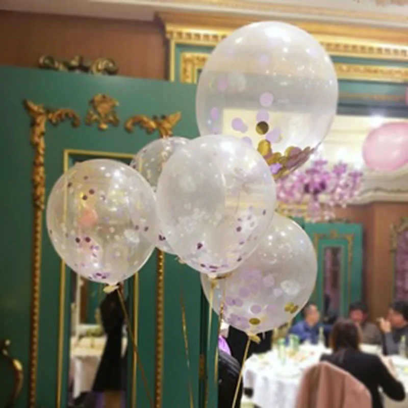 5 шт./лот, 12 дюймов, конфетти, воздушные шары, прозрачные шары, для вечеринки, свадьбы, вечеринки, украшения, для детей, для дня рождения, для вечеринок, воздушные шары, игрушки