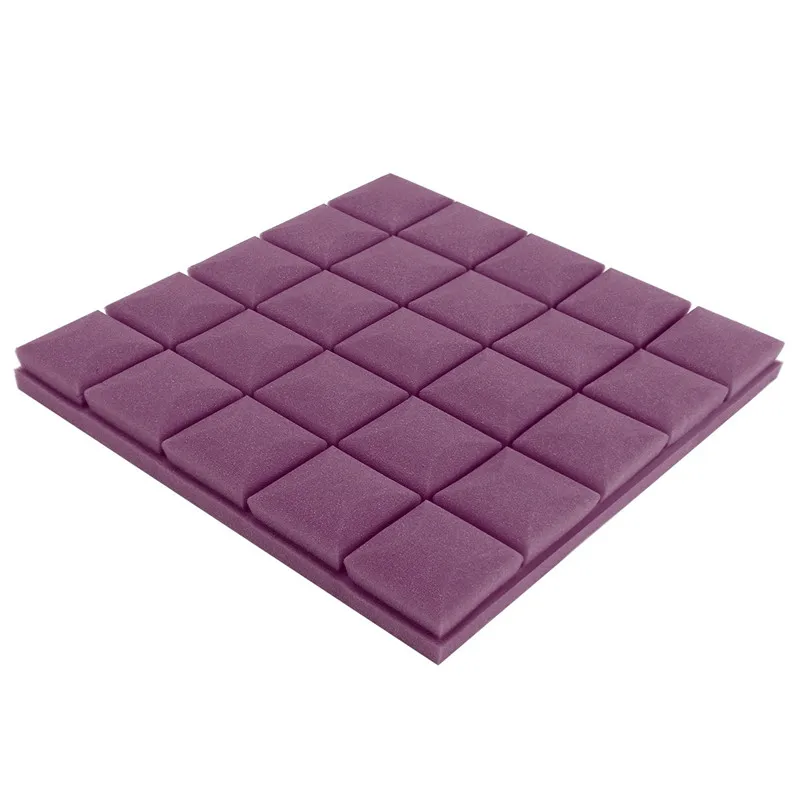 Фиолетовый 5Pcs Ticken Acoustic Foam Panel Sound Treatment Stop Noise Absorption Sponge Tiles Studio KTV Drum Room Soundproofing Padding - Цвет: Фиолетовый