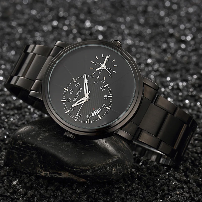 Часы мужские кварцевые из нержавеющей стали с двойным временем|watch phone 3g wifi|watches indonesiawatches swatch |