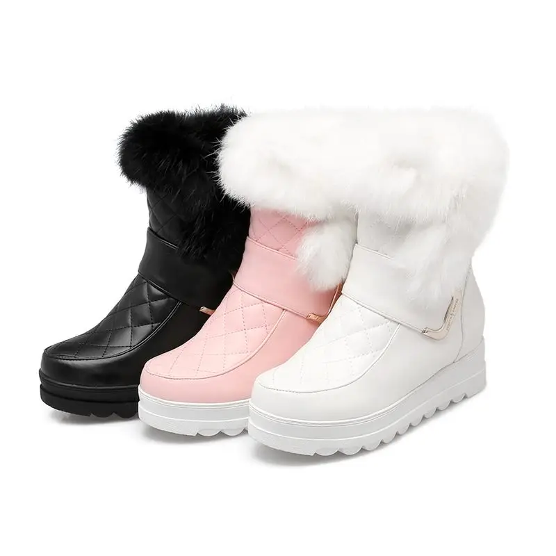 Женские теплые ботильоны на танкетке MORAZORA черные из мягкой искусственной кожи