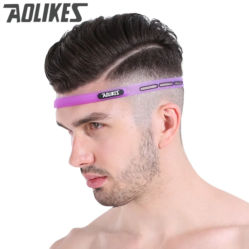 Rose red Aolikes мужские и женские спортивные резинки для волос Эластичные Пилатес Йога силиконовый направляющий пояс Пот головная повязка Налобная повязка защита для спортзала - Цвет: Rose red