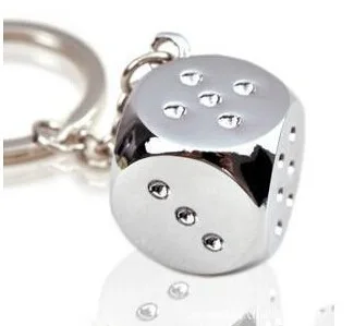 DoreenBeads Stainless Steel Silver Color Key Chain Square Dice Pendants Fashion Personality Creative Gift For Men 1 Piece 2018 | Украшения