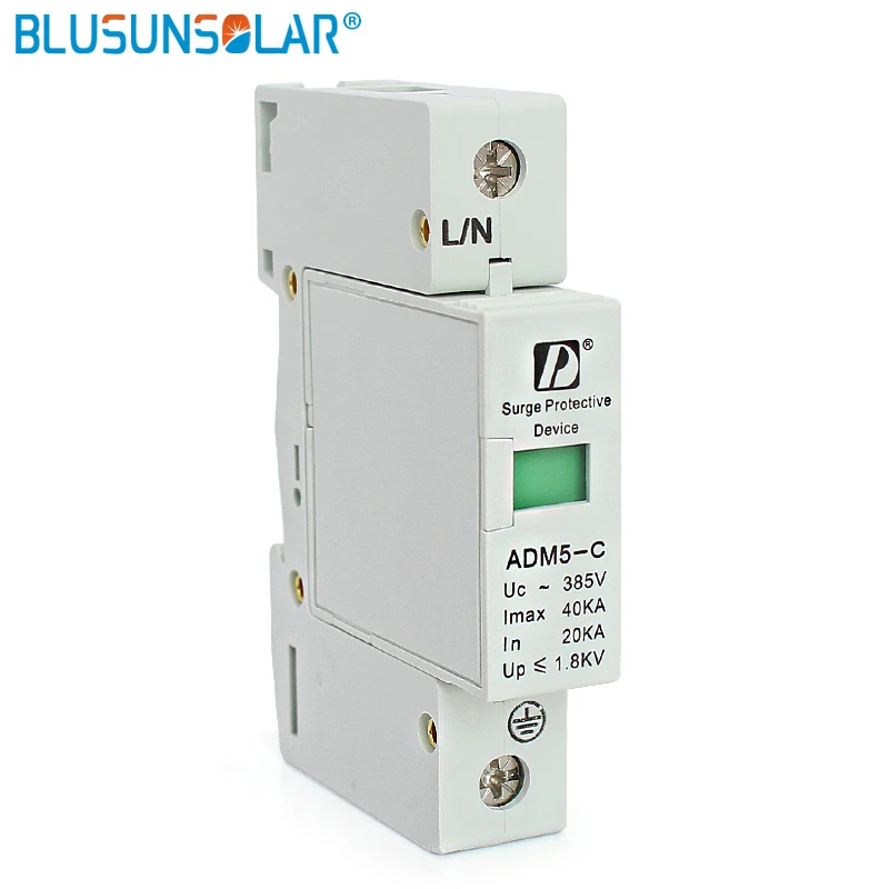 Стандарт 1P 40KA 110V 220V 380V AC Din Rail SPD высокое качество защита от молний | Обустройство