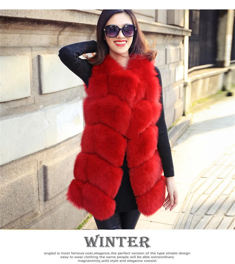 Жилет женский из натурального Лисьего меха зимний теплый длинный | Женская