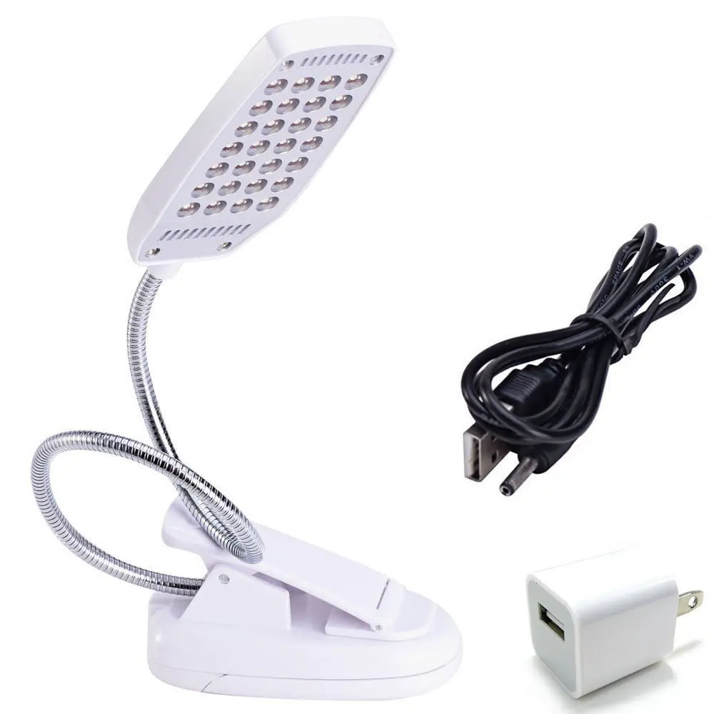 

LED Reading Lamp Light with 28 Bright LED Bulbs, Flexible Gooseneck Single Arms and Clamp