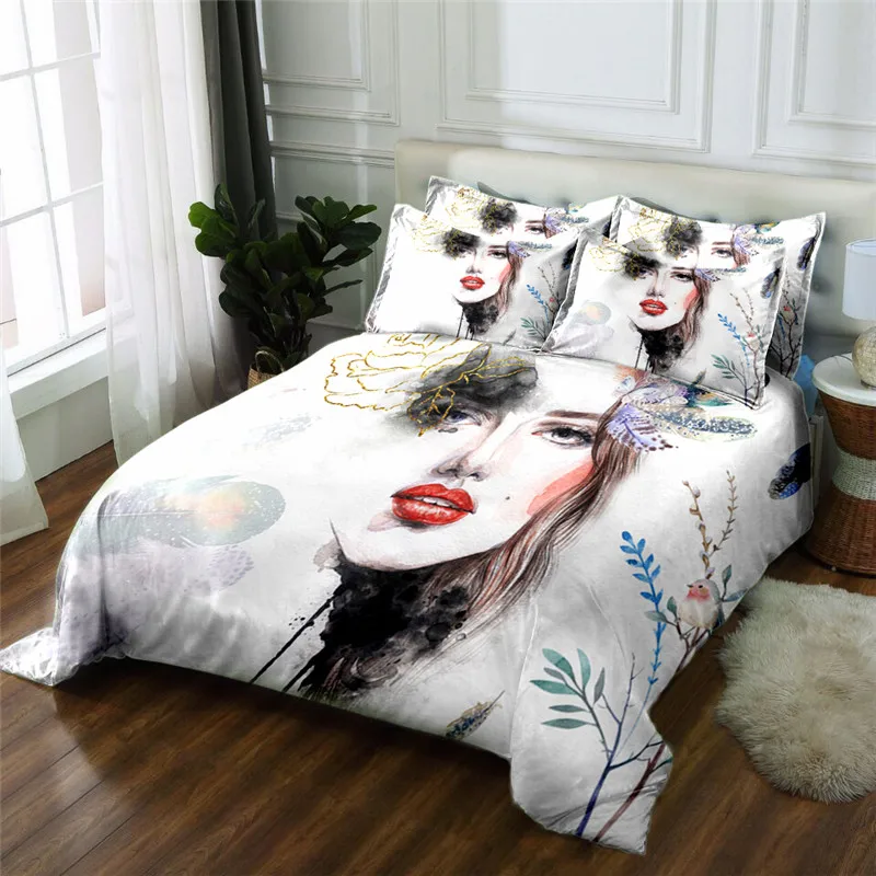 Комплект постельного белья из микрофибры с 3D принтом 4 шт.|bed sheet|duvet cover setbedding set |