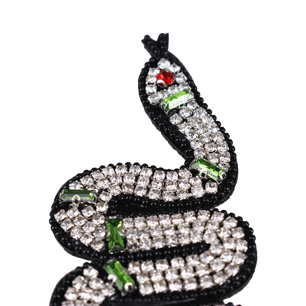 10 шт. вышитая бисером белая змея из алмазов патчи Стразы кристаллическая вышивка