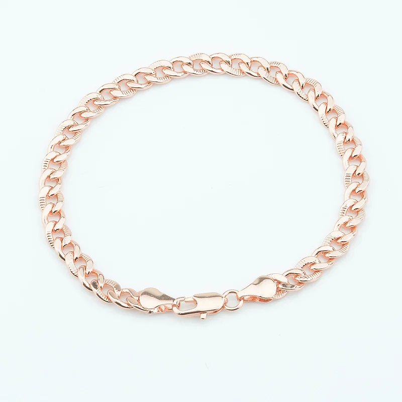 Браслет цепочка цвета розового/белого/желтого золота 3 5 мм 1 шт.|colorful bracelet|gold bracelet
