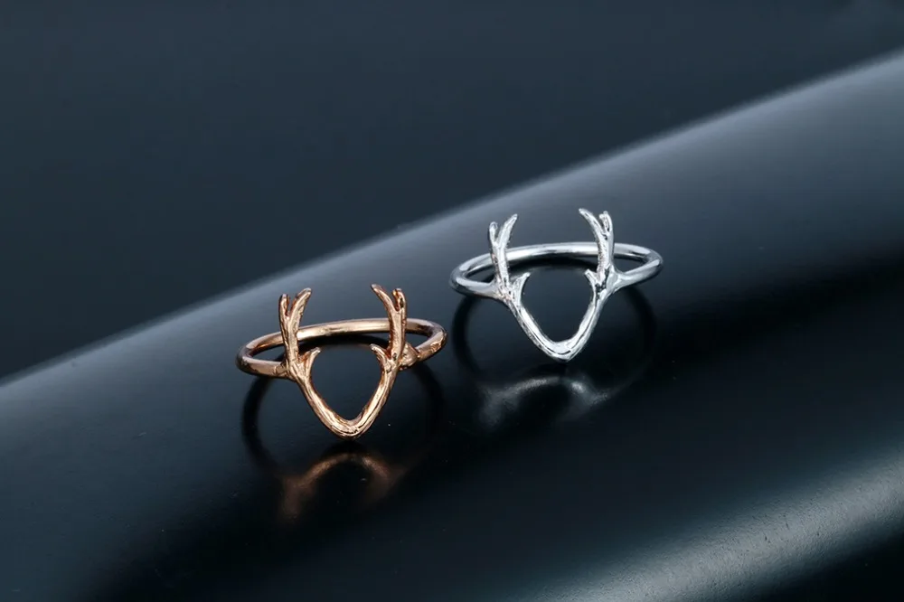 QIAMNI Animal Deer Rings for Women Arrow Antler Midi Knuckle Cute Jewelry Sets Lovely Girls Christmas Gift Necklace | Украшения и