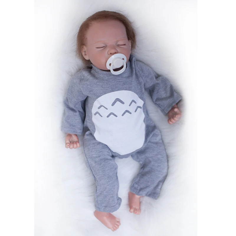 Nicery 20 дюймов 50 см Bebe Кукла реборн Мягкая силиконовая мальчик девочка игрушка реборн Детская кукла подарок для детей серая одежда серая шляпа