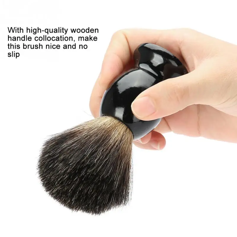 Barber Men's Hair Shaving Brush Razor with Wood Handle for men Salon Men Facial Beard Cleaning Appliance Shave Supply Tool | Красота и