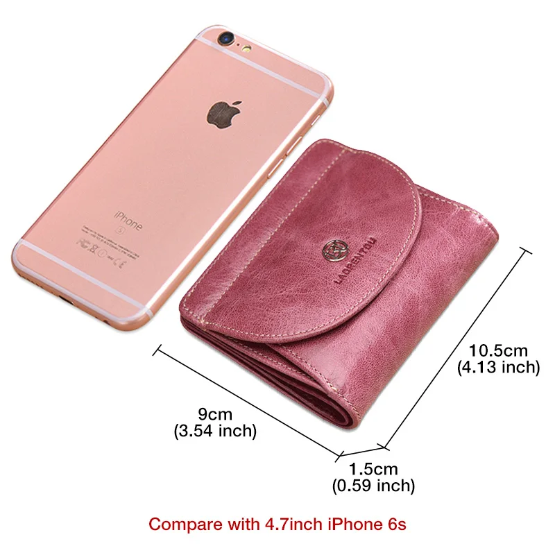 LAORENTOU брендовый женский короткий кошелек из натуральной кожи в стиле ретро