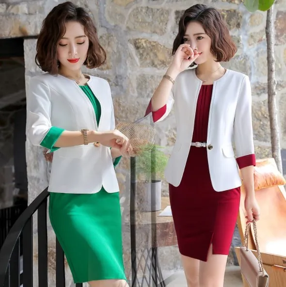 Женский деловой костюм брюки большого размера из 2 предметов: куртка и мини