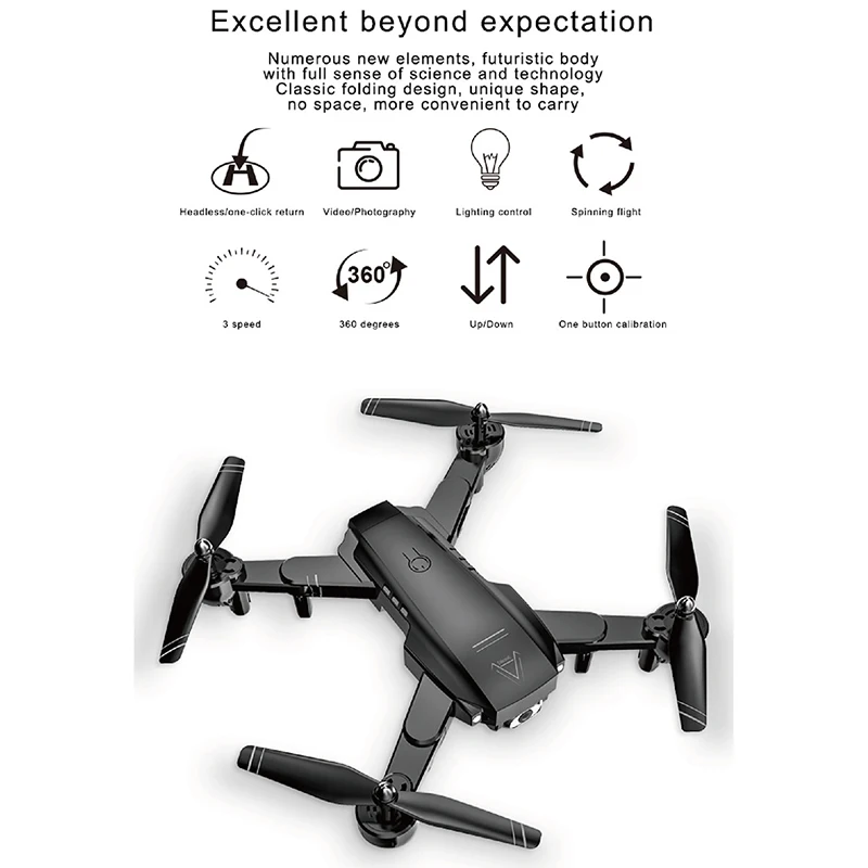 Радиоуправляемый вертолет 1080P камера Дрон WiFi FPV Дрон двойная камера HD складной Радиоуправляемый квадрокоптер 2,4G оптическое позиционирование потока Квадрокоптер
