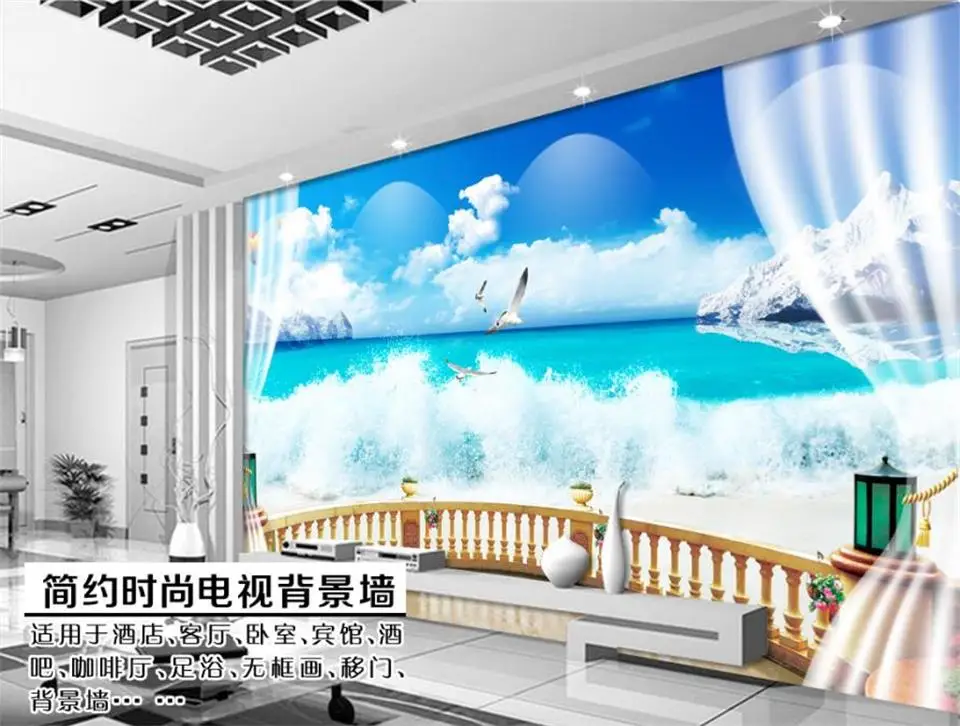 3d фотообои для гостиной на заказ фрески серфинга и Морского Пейзажа картина