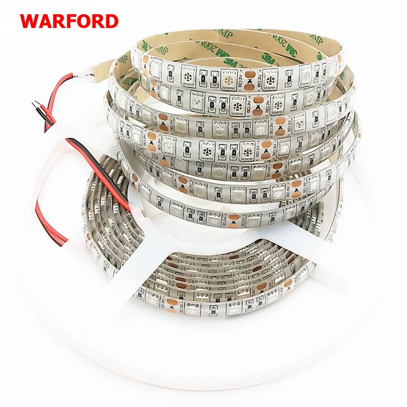 Уорфорд (5 м/roll) DC12V 5050 УФ Водонепроницаемый 60 Светодиодный s/m Ultra Violet 395-405nm IP65