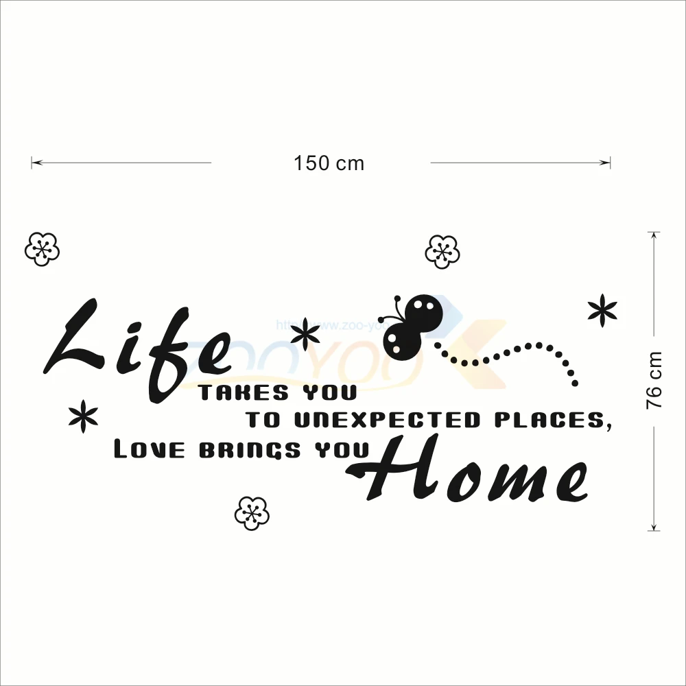 

Life Takes You To Unexpected Placeswall decal ZooYoo8160 decorative adesivo de parede removable vinyl wall sticker