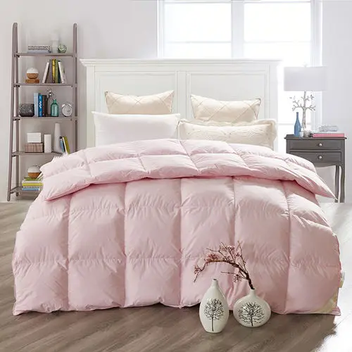 Белый/розовый/желтый гусиный пух couette зимнее одеяло двойной/полный размер одеяло 150X200 см/180x220 см/200x230 см/220x240 см/X см - Цвет: 2