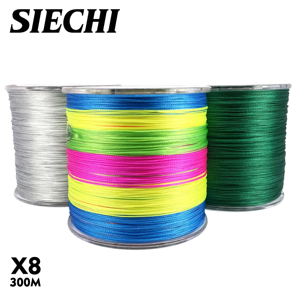 SIECHI 4 нити 8 нитей японская плетеная леска многонитевая леска 300 м плетеный шнур для рыболовного оборудования 12-83LB/20-88LB