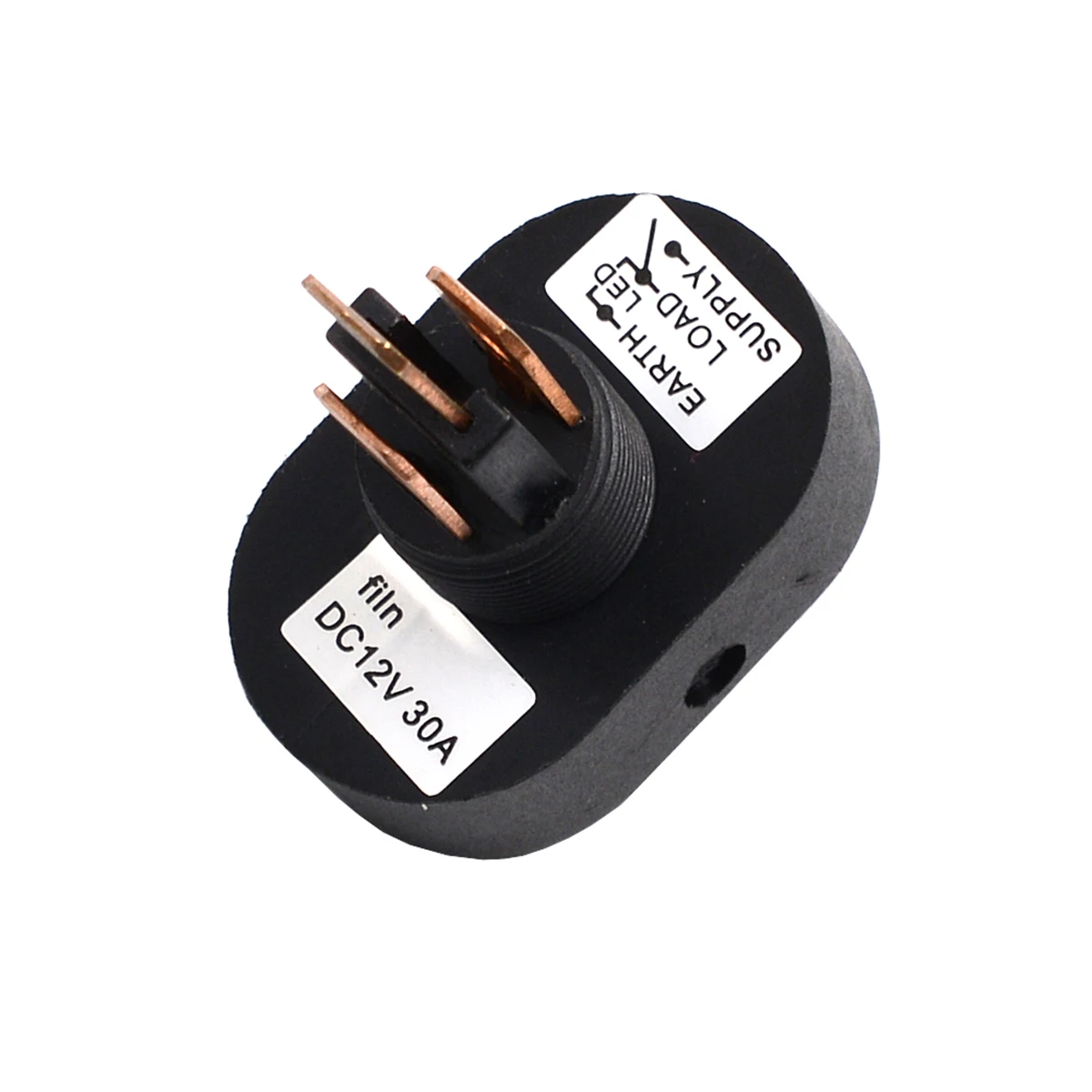 5pcs 12V 30A 3-Pin On / Off Oval LED Reset Push Button Switch for Motorcycle Car Boat (Black) | Автомобили и мотоциклы