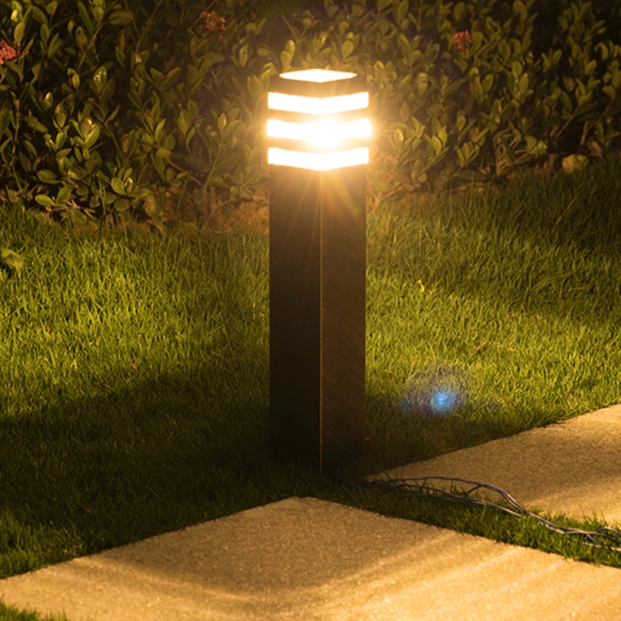 

Thrisdar E27 Waterproof Garden Lawn Light Villa Stand Post Lawn Bollard Lamp Outdoor Landscape Pathway Patio Pillar Lawn Light