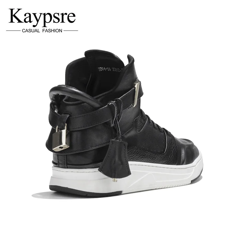 Kaypsre из коровьей кожи Модные высокое помогите Советом Обувь Металл Мужчины