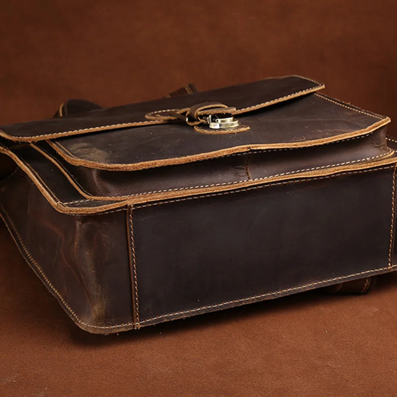 Рюкзак унисекс из натуральной кожи винтажный дорожный ранец воловьей Крейзи