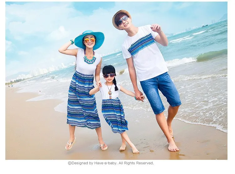 Летние песчаный пляж богемной футболка DressClothes Для мамы и дочки одежда одинаковые для семьи одежда Семья взгляд 029jy