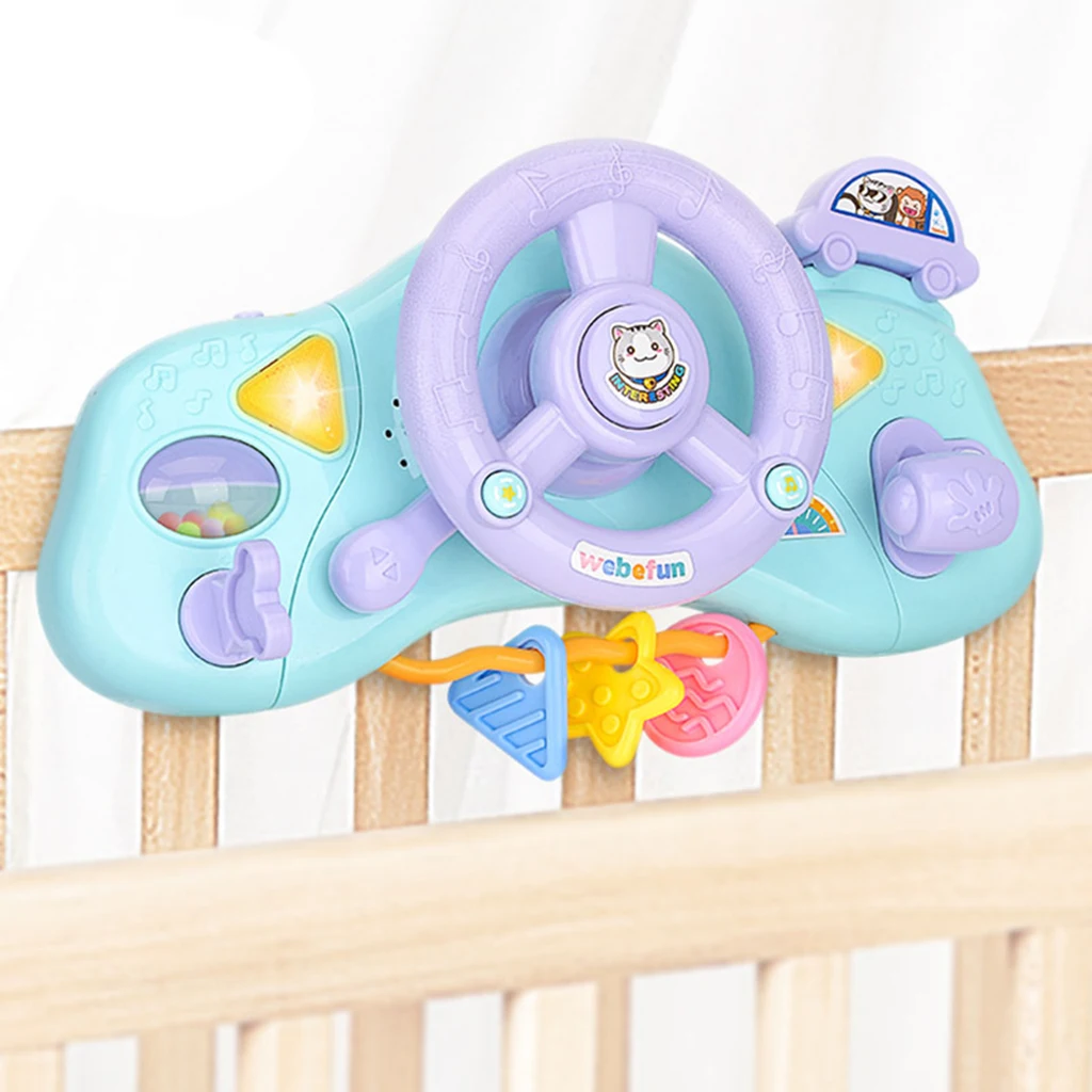 Volante com Luzes Música e Som Transformar e Aprender Jogos para Acessórios de Berço Crianças Chifre Brinquedo Educativo Motorista Fingir