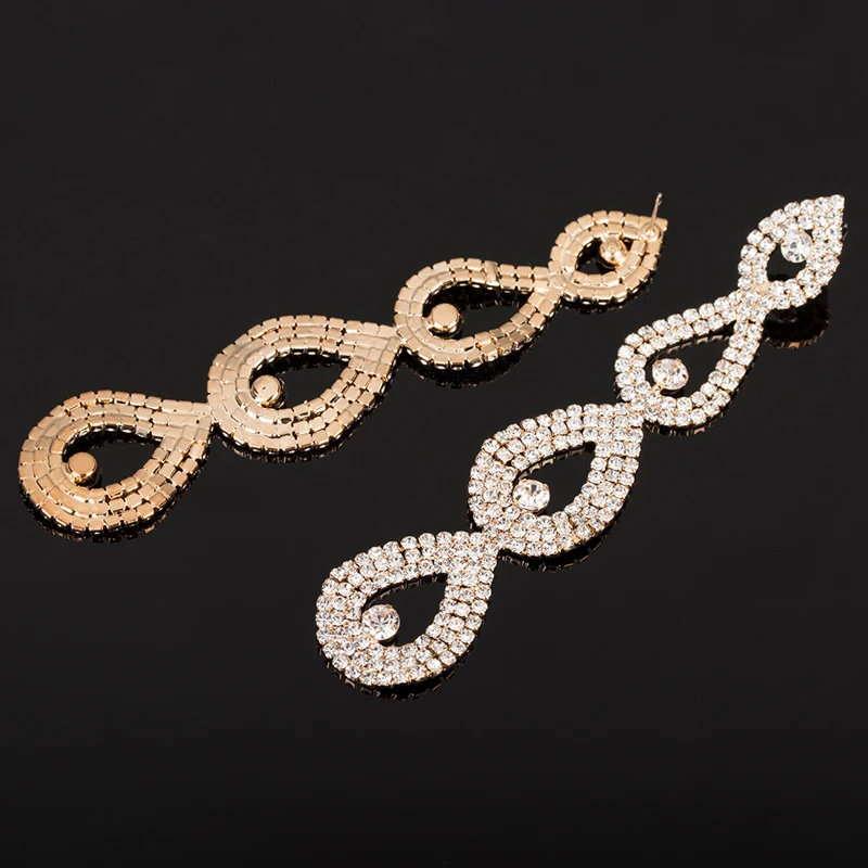 Женские серьги подвески с кристаллами YFJEWE длинные стразы новый дизайн