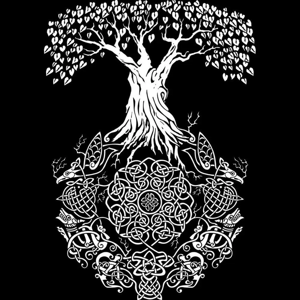 Мужская футболка Yggdrasil древо Жизни мужские Графических Футболка | одежда