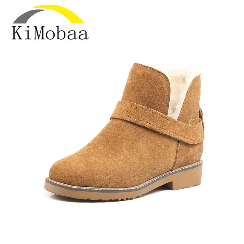 Kimobaa Mujer Chaussure/Женские зимние ботинки ручной работы сезон 2017 г. Для женщин шерсть