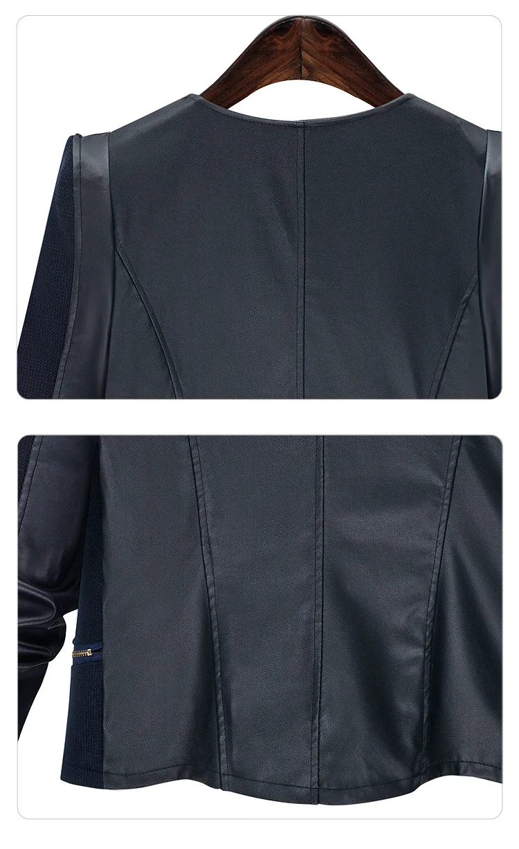 QMGOOD 5XL Большие размеры кожаные куртки для женщин Тонкий Повседневный Черный