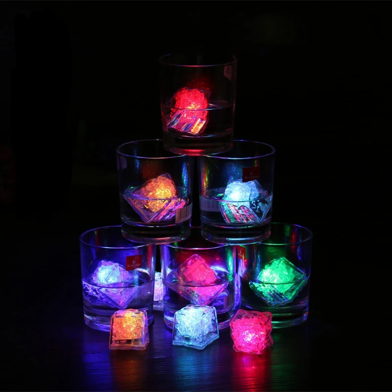 Мини кубики льда светодиодная лампа для вечерние меняющая цвет RGB светящаяся