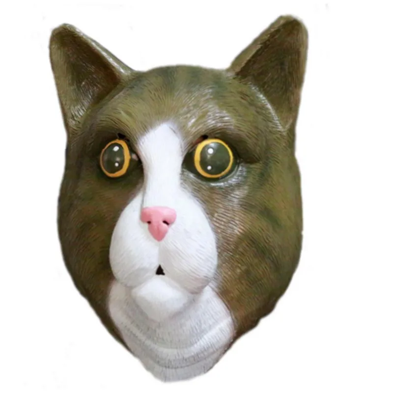 

Realistic Halloween Costume Party Mask Animal Cat Head Mask