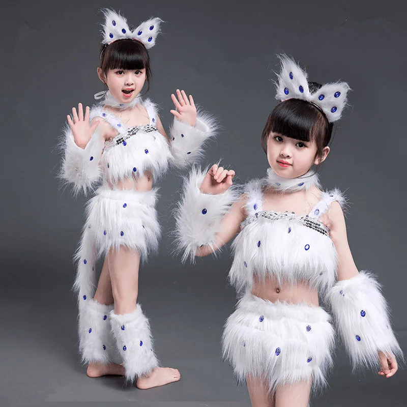 

white cat cosplay for girls sexy cat girl cosplay costumes fox girl cosplay animal dance costumes for children halloween cosplay