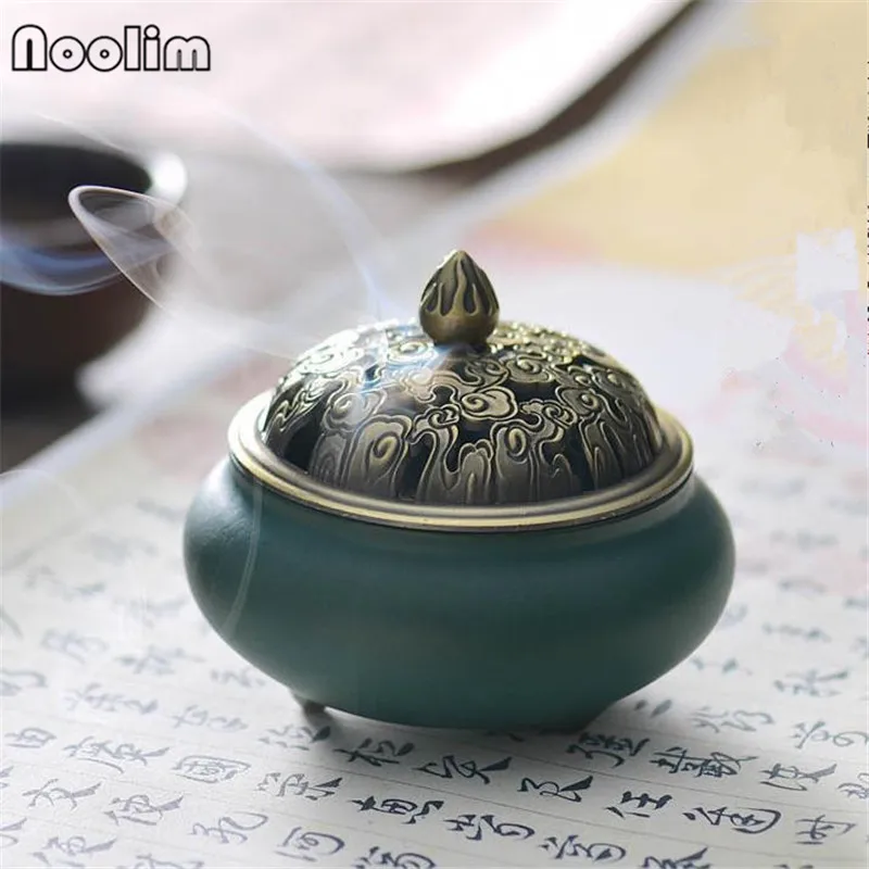 Керамическая Изысканная катушка курильница для благовоний с полым медным