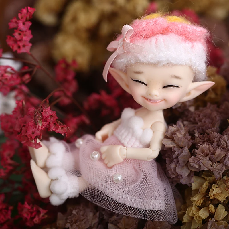 Бесплатная доставка кукла Realpuki ФЛ Popo BJD 1/13 розовая улыбка игрушки Elves | Игрушки и