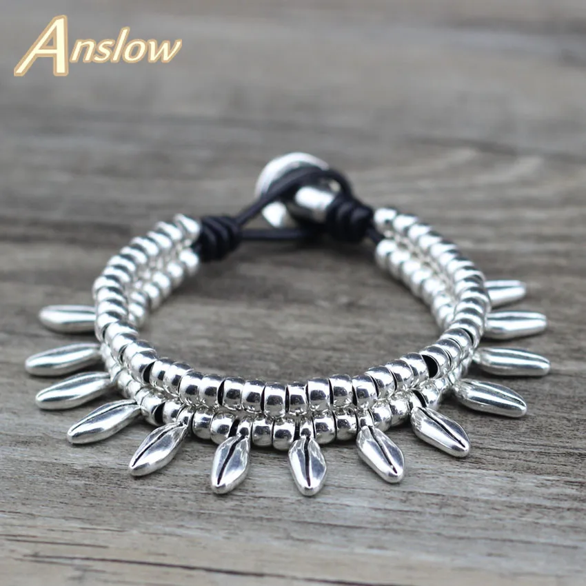 Pink Anslow Модная бижутерия модные ювелирные браслеты посеребренные женские кофейные бобы браслет для женщин друзей LOW0747LB - Окраска металла: Pink
