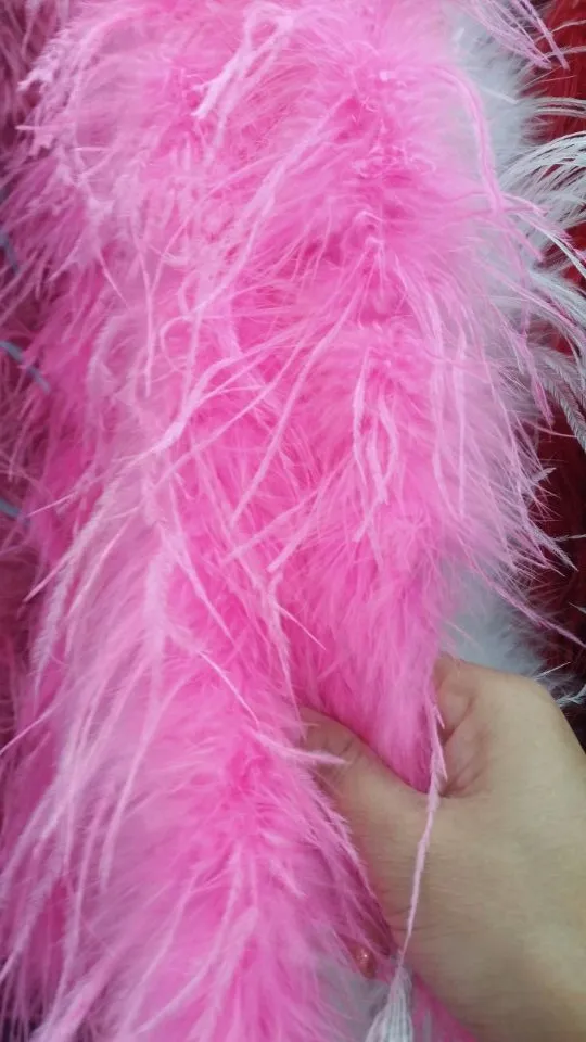 pink Перьев! 2 м 2 истории высокое качество натуральный страусиное перо питона украшения свадебные Страусиные боа - Цвет: pink