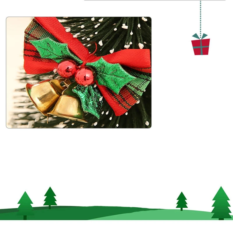 Рождественская подвеска в полоску с бантом лента колокольчиком подарок виде