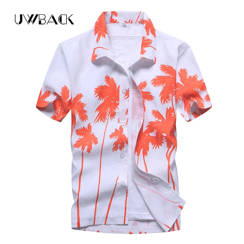 Uwback Мужские Летние Гавайские рубашки с принтом модный светильник пляжные