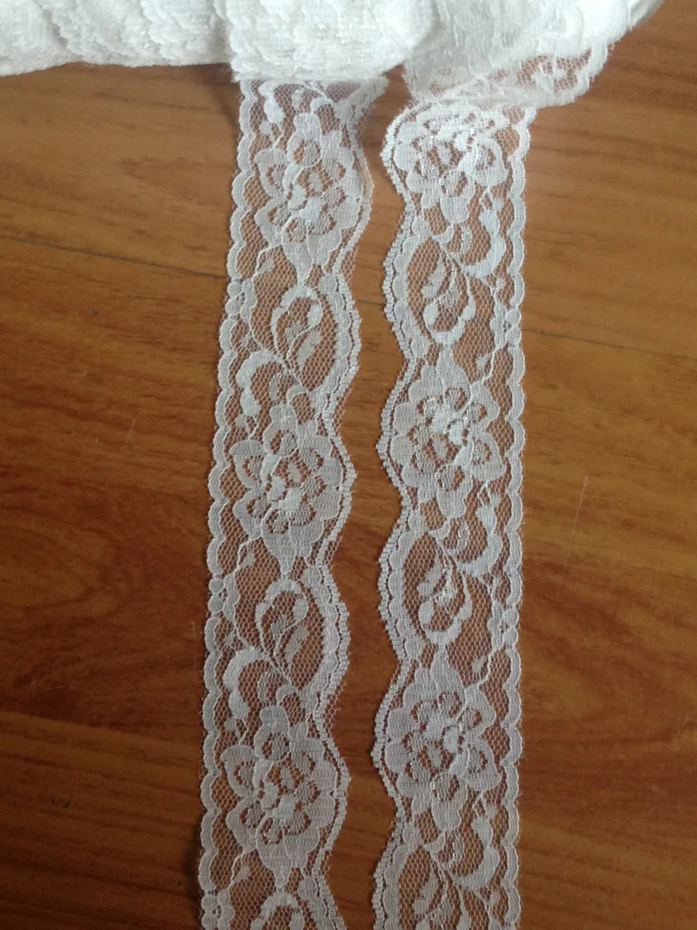 Дешево! 4 см ширина 100 футов кружевная ткань цвета слоновой кости с вышивкой