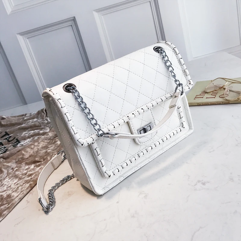 ACE любовь бренд среднего модный алмазный узор женская сумка из ПУ круто цепь