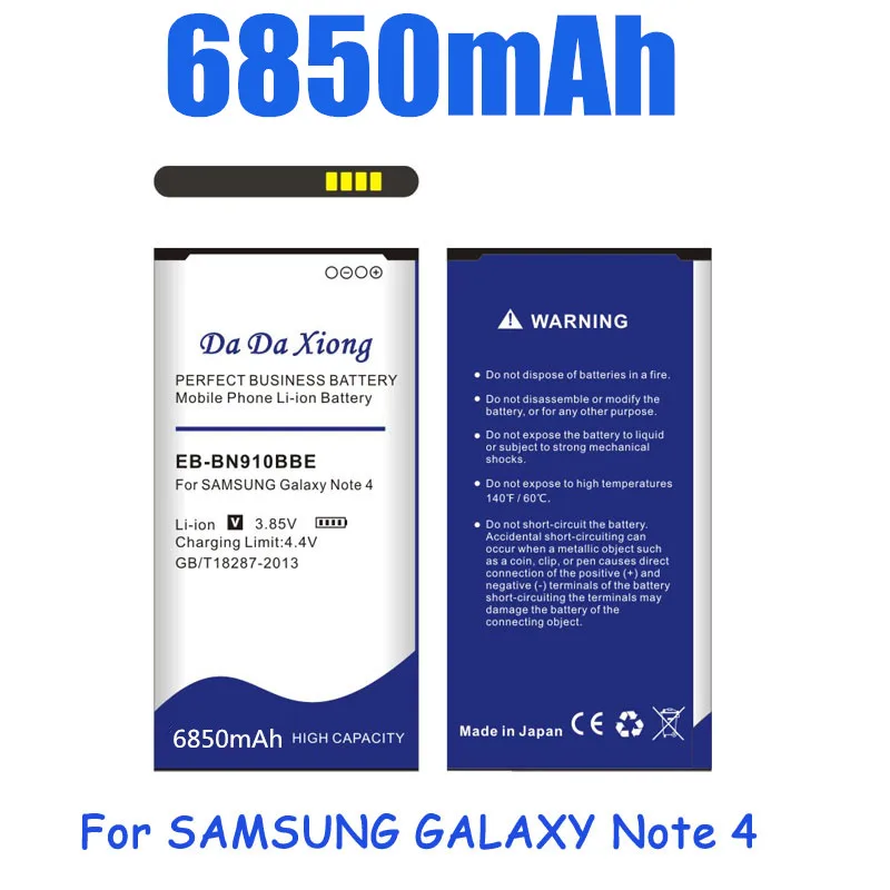 6850 мА/ч EB BN910BBK батарея для Samsung Galaxy Note4 N910H N910A N910C N910U N910F N910FQ SCL24 SC 01G N910V|battery for