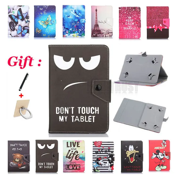 Универсальный 7 дюймовый мультяшный чехол подставка из искусственной кожи для