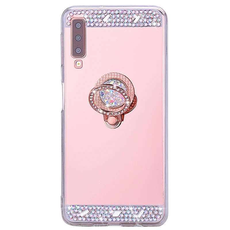 For Samsung Galaxy S10 Plus Case 5G Mirror Clear Armor A9 2018 A7 case Ring Cover phone bumper A50 A70 A20 S10e | Мобильные телефоны