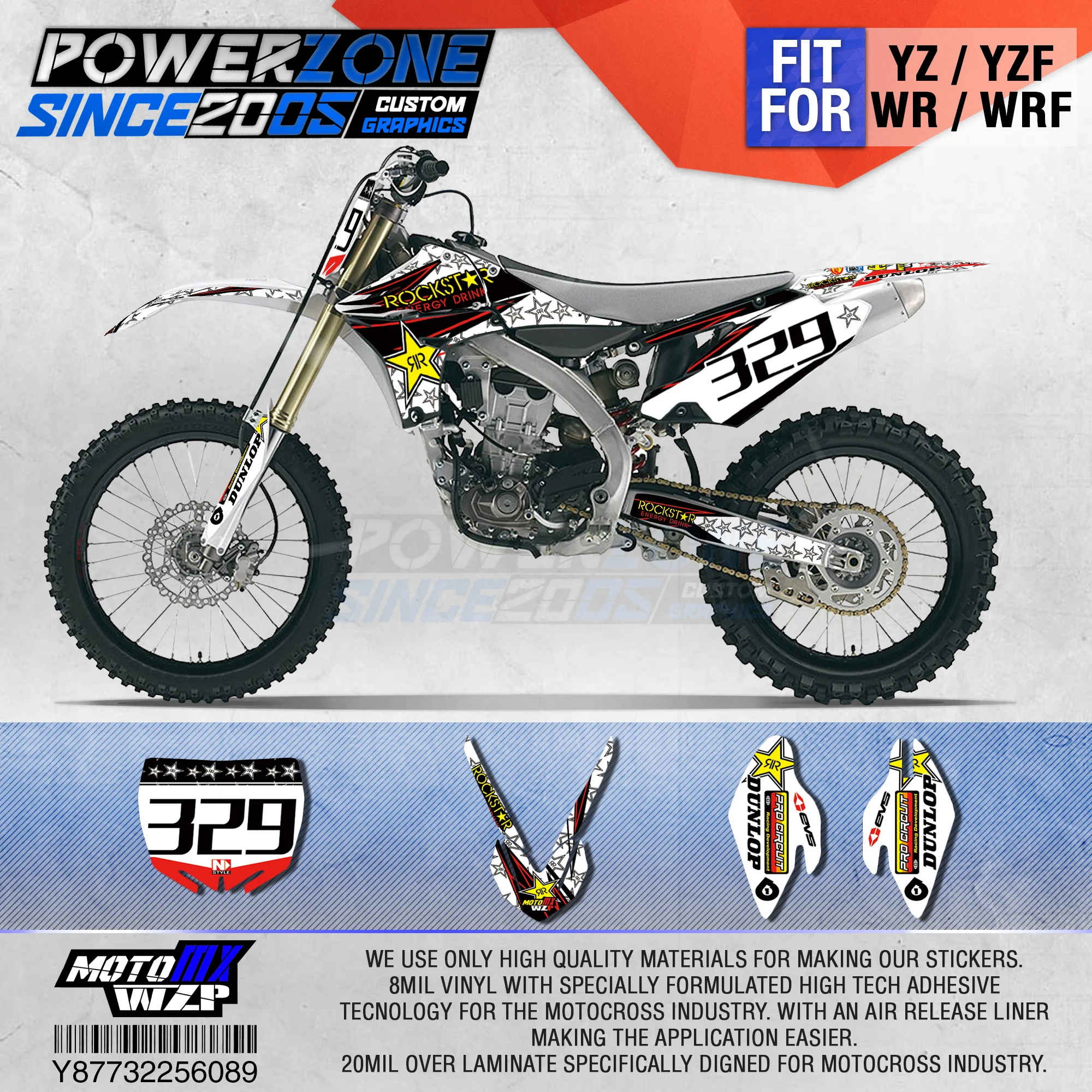 

PowerZone Customized Team Graphics Backgrounds Decals 3M Custom Stickers For YAMAHA YZF450 YZ YZF WR WRF 2010 2011 2012 2013 089